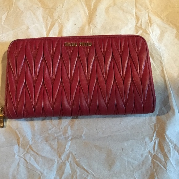 Miu Miu Handbags - Authentic Deep Red Miu Miu Wallet